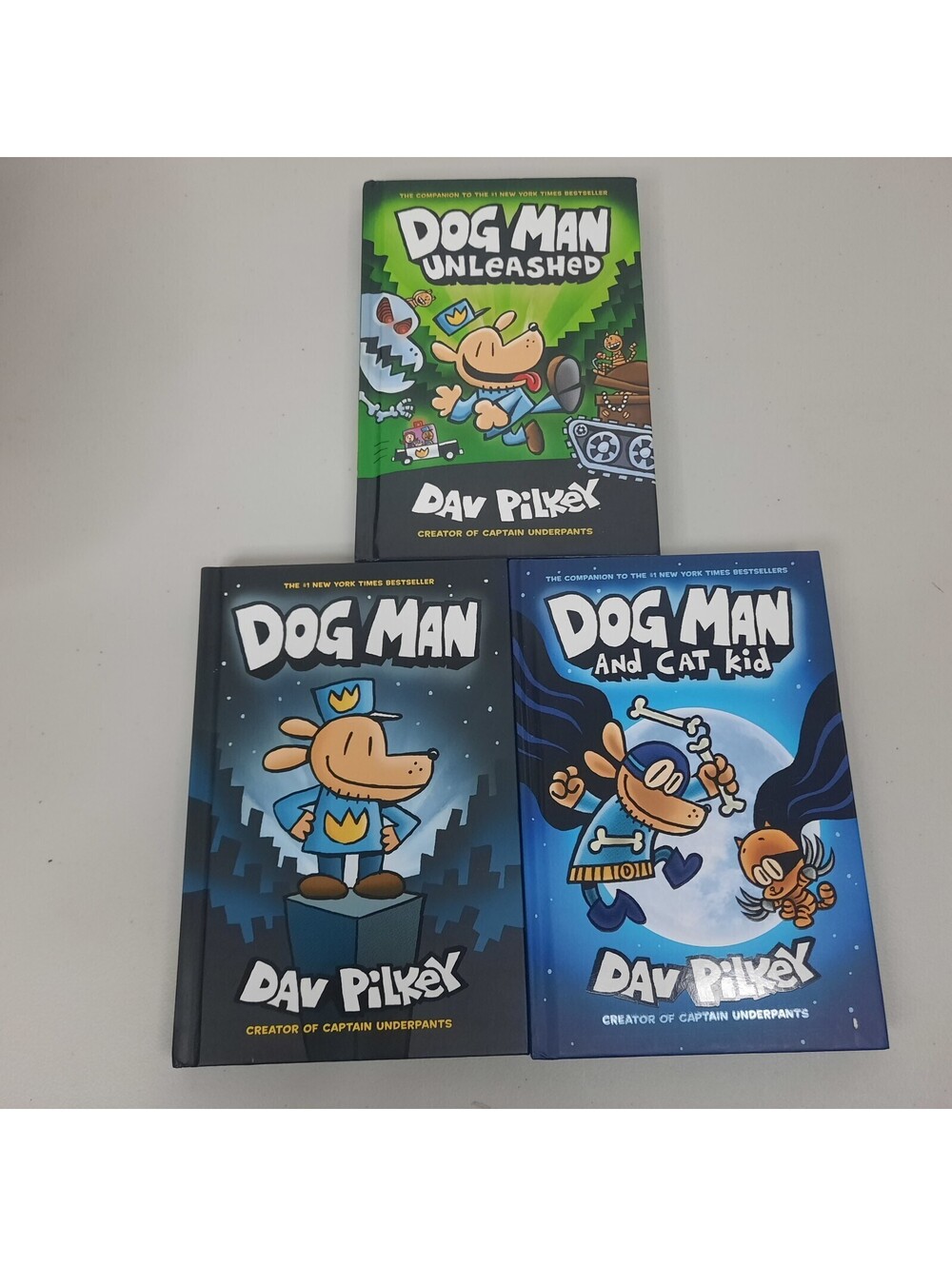 Dog Man Lot Of 3 Unleashed and Cat Kid Dav Pilkey Books